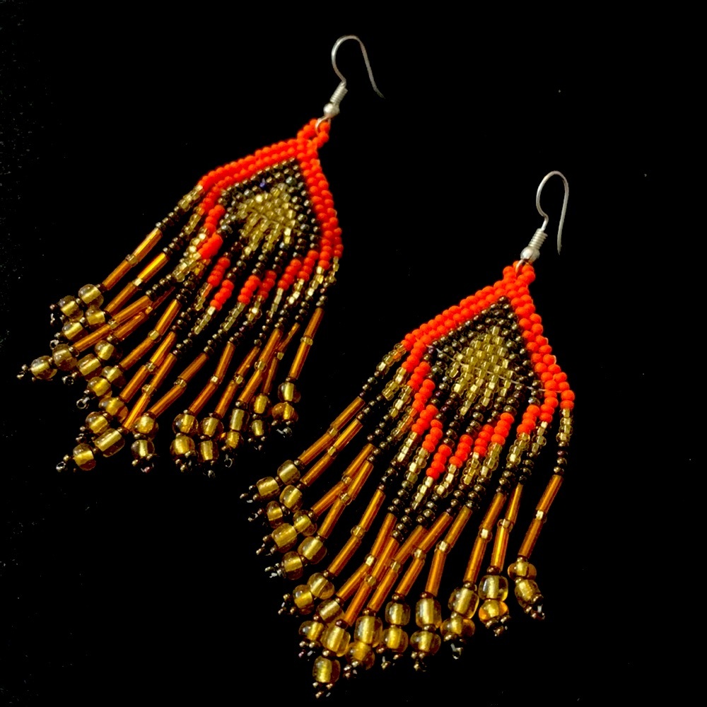 Mexican Artisanal Boho Fringe Tassel Beaded Earrings